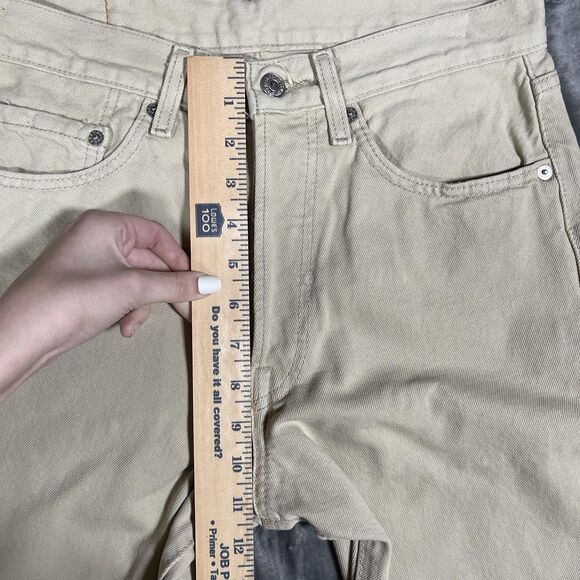 VTG Levi's 501 Jeans Mens 31x32 Beige Light Wash Straight Button Fly Classic - Picture 4 of 11